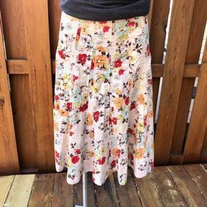 Cabi Floral Pleated Midi Skirt- 6